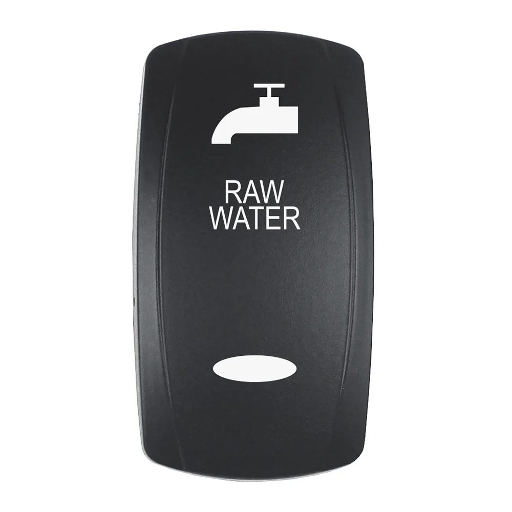 Pacer Actuator - 'RAW WATER' f/V Series Contura Switches - Black - Laser Etched (Top/Bottom Light) [EV2LE-RAW] - Fashionser