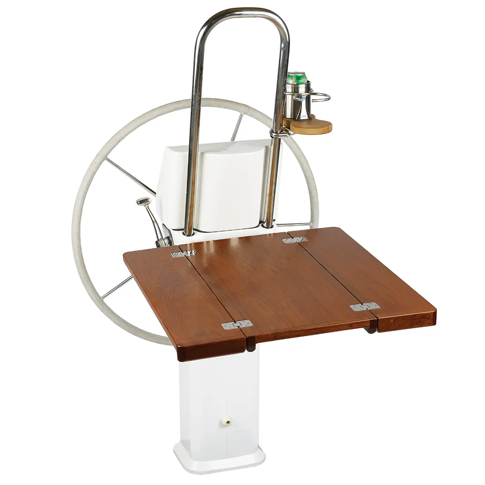 Edson Teak Fold Down Drop Leaf Table - Vision Series/Console Pedestals [737TK-C-28] - Fashionser