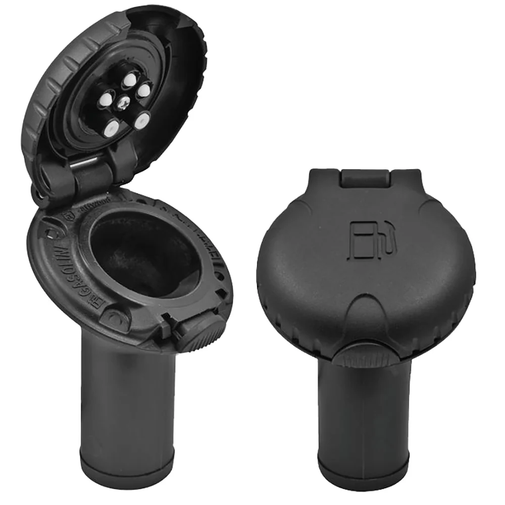Attwood Deck Fill f/Carbon Canister System - Angled Body  Scalloped Black Plastic Cap [99DFCCAB1S] - Fashionser