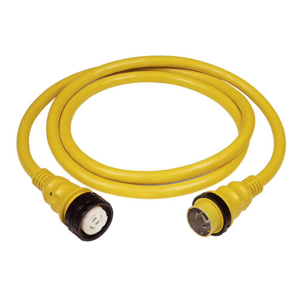 Marinco 50 AMP 125V Shore Power Cable - 75' - Yellow [6153SPP-75] - Fashionser
