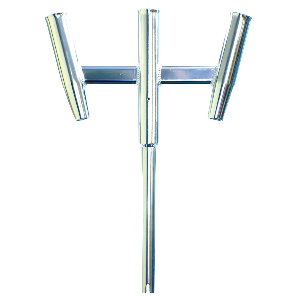 Tigress Triple Aluminum Kite Rod Holder - Straight Butt - Polished [88159] - Fashionser