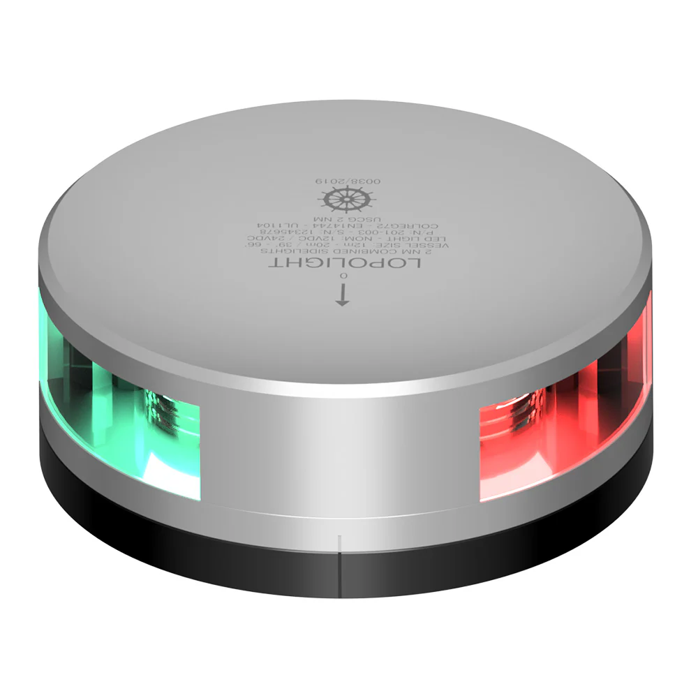 Lopolight Combined Sidelight - 2NM - Silver Housing w/FB Base [201-003-FB] - Fashionser