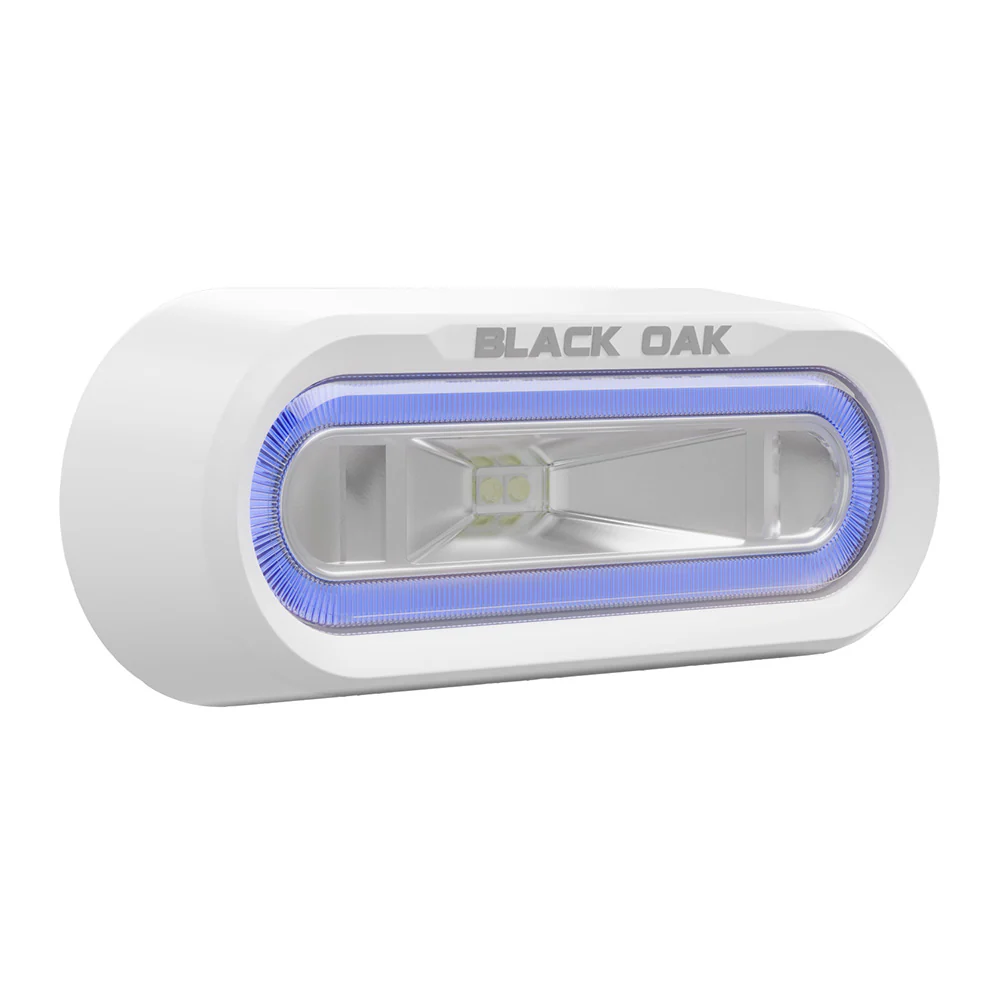 Black Oak Low Pro Off Road Spreader Light - Bracket Mount - White Housing - Blue LED [MLPS-B] - Fashionser