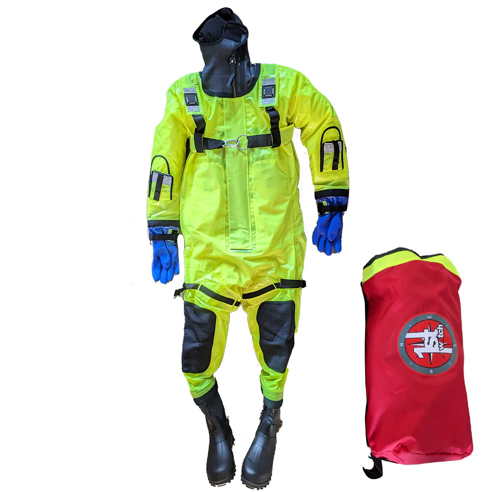 First Watch RS-1008 Ice Rescue Suit Hi-Vis Yellow - Jumbo (Built to Fit Over 6') [RS-1008-HV-U] - Fashionser