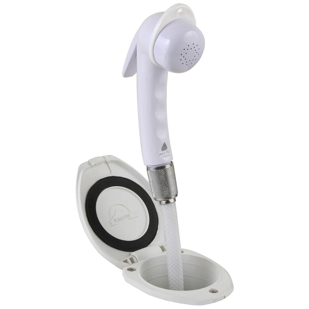 Scandvik Recessed Shower w/6 White Hose - Euro Trigger Sprayer [12107P] - Fashionser