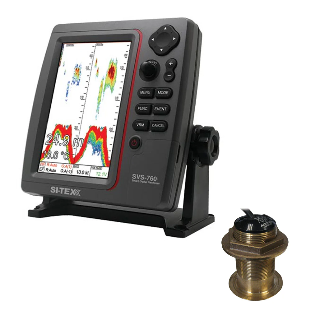 SI-TEX SVS-760 Dual Frequency Sounder 600W Kit w/Bronze 12 Degree Transducer [SVS-760B60-12] - Fashionser