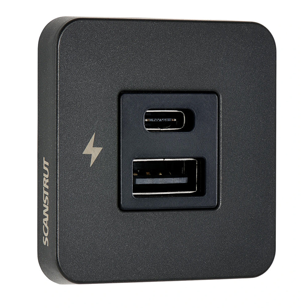 Scanstrut TILE USB-A/USB-C Interior Charging Socket - 12/24V - Black Bezel [SC-TILE-10] - Fashionser