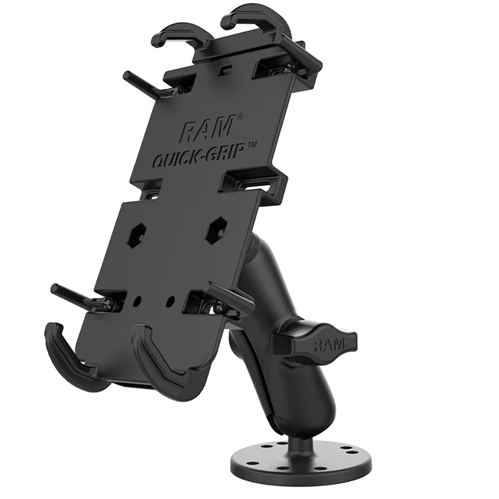RAM Mount RAM Quick-Grip XL Spring-Loaded Phone Mount w/Drill-Down Base [RAM-B-138-PD4U] - Fashionser