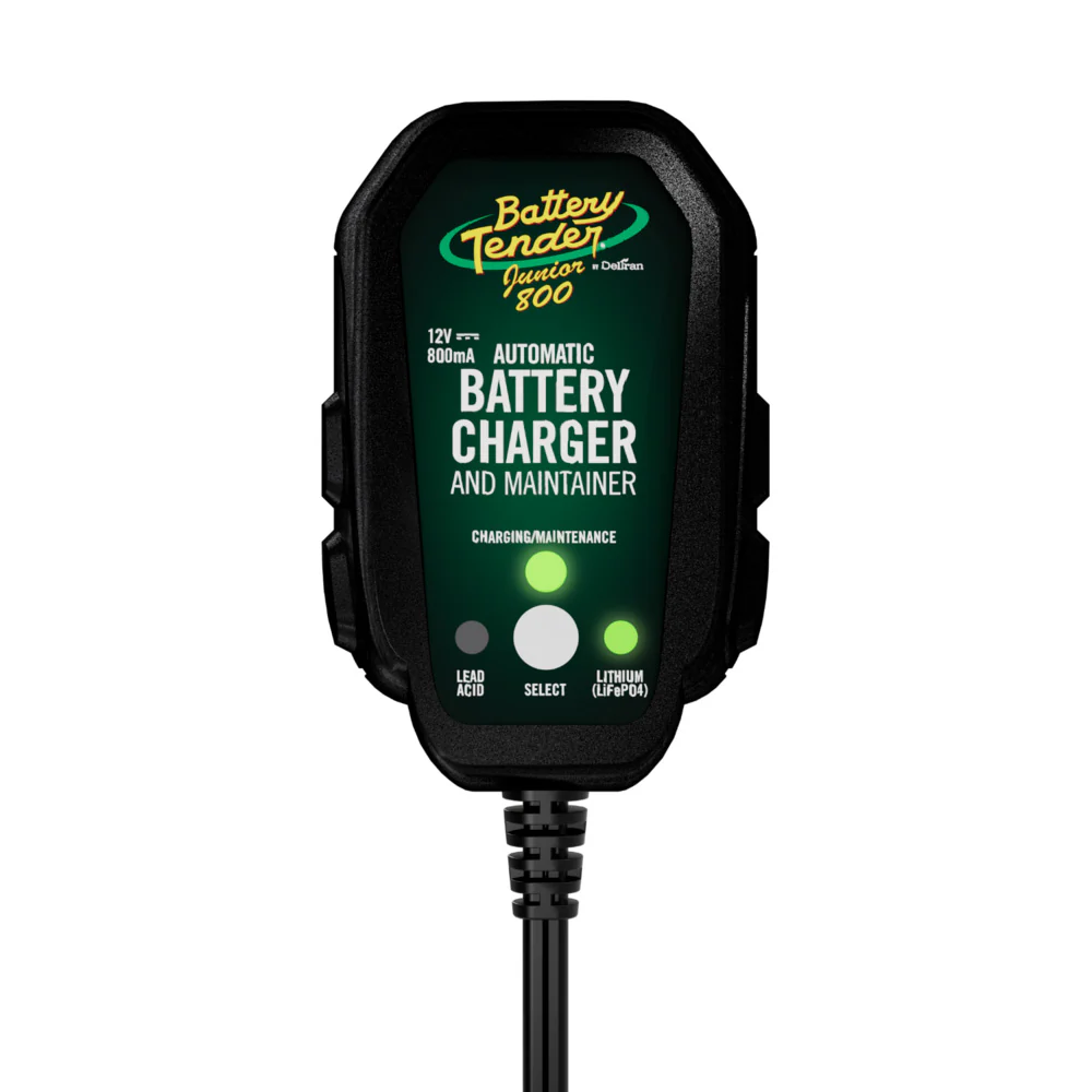 Battery Tender 12V, 800mA Lead Acid/Lithium Selectable Battery Charger [022-0199-DL-WH] - Fashionser