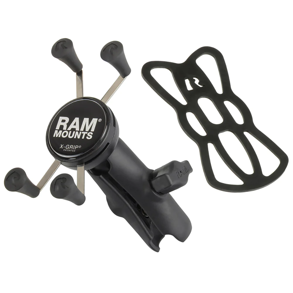 RAM Mount Universal X-Grip Cell Phone Cradle w/Double Socket Arm [RAP-HOL-UN7B-201U] - Fashionser