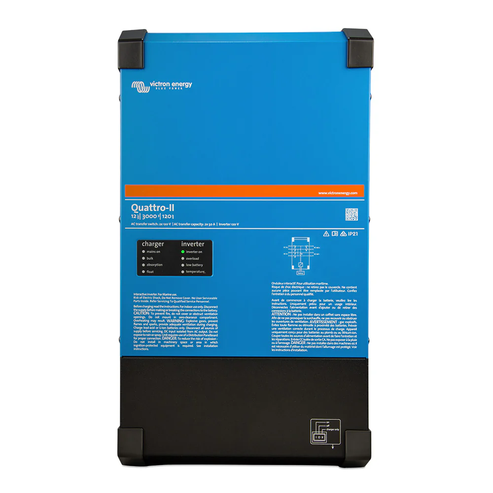 Victron Quattro-II - 12/3000 - 120-50/50 - 2X 120V [QUA122305130] - Fashionser