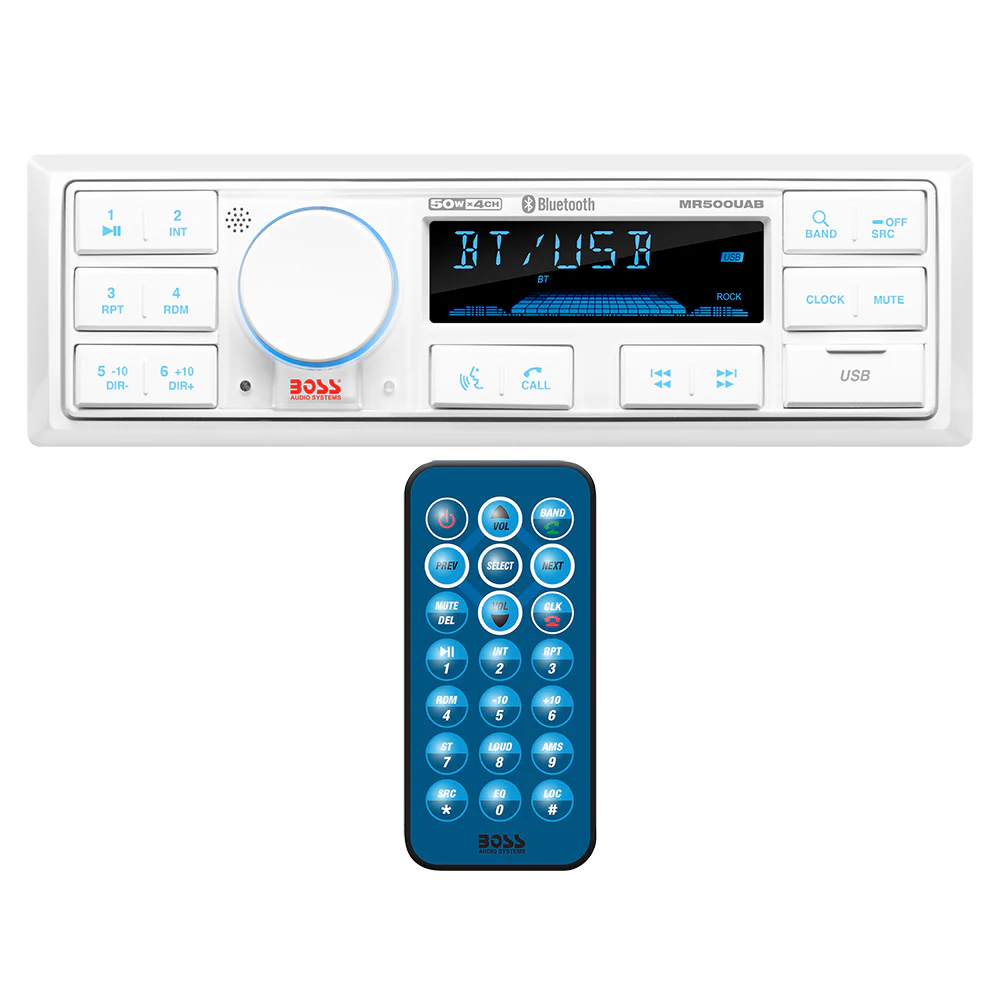 Boss Audio MR500UAB Single Din Bluetooth MP3/WMA/AM/FM/USB Marine Radio [MR500UAB] - Fashionser