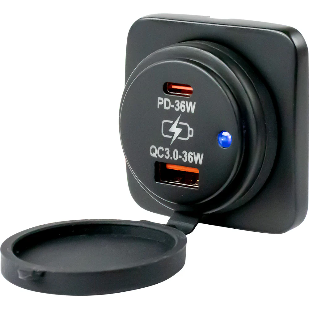 Sea-Dog USB A / USB C Square Surface Mount Power Socket [426531-1] - Fashionser