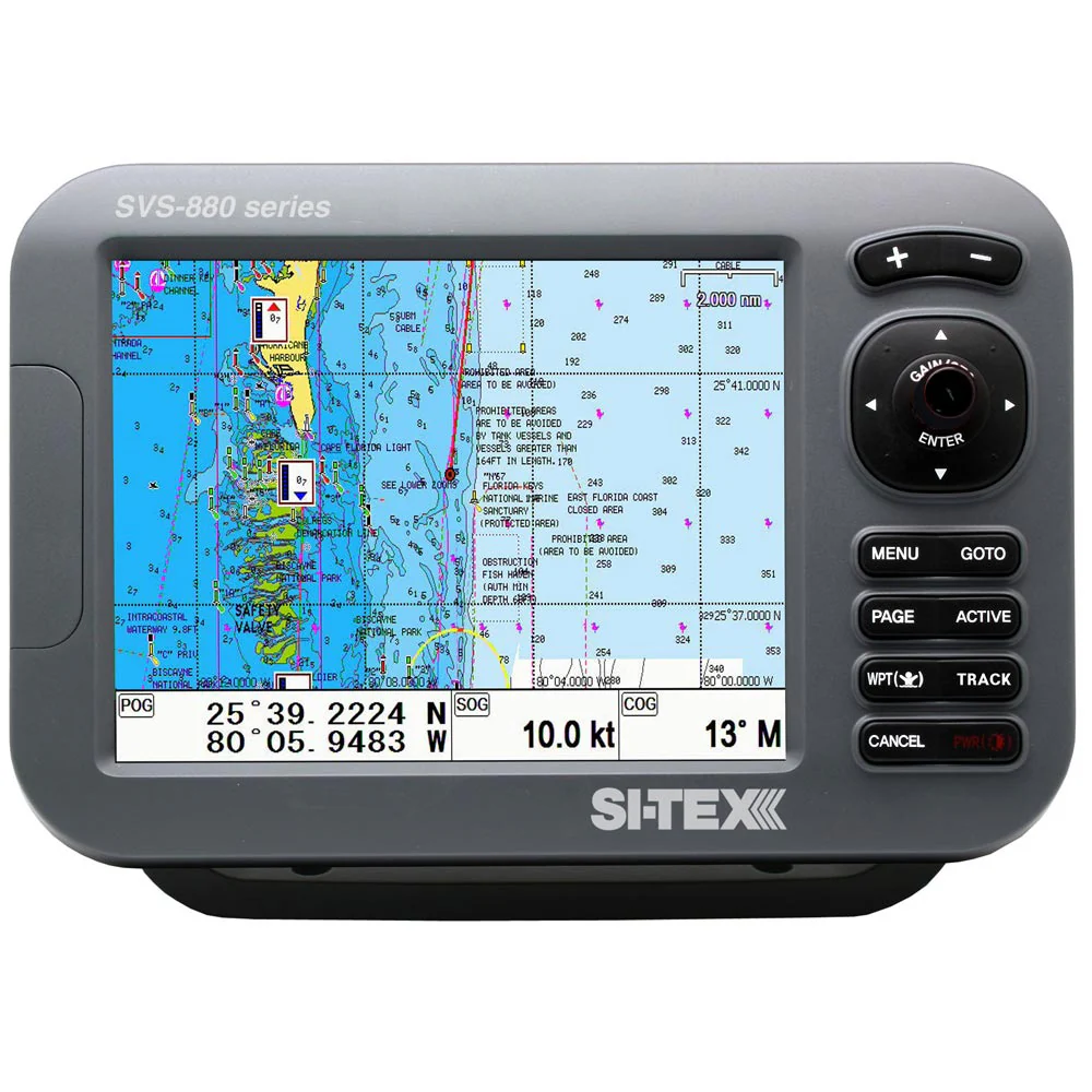 SI-TEX Standalone 8 Chart Plotter System w/Color LCD, Internal GPS Antenna  C-MAP 4D Card [SVS-880C+] - Fashionser