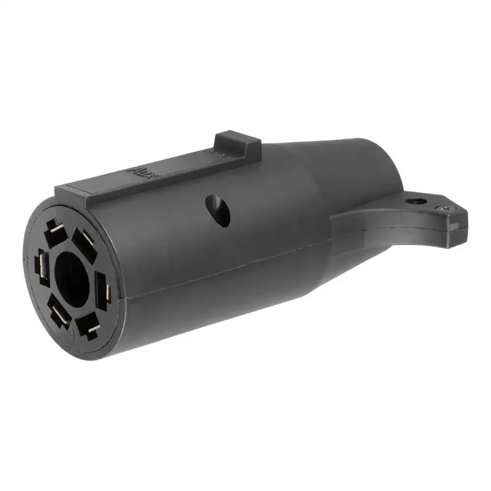 CURT Adapter - 7-Way RV Blade to 6-Way Round Trailer - Center Pin Auxiliary [57261] - Fashionser