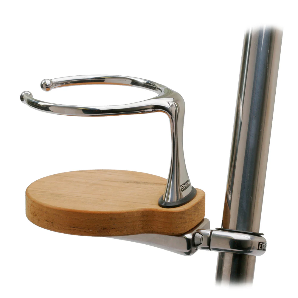 Edson Clamp-On Drink Holder - Single - Teak [878TK-1-125] - Fashionser