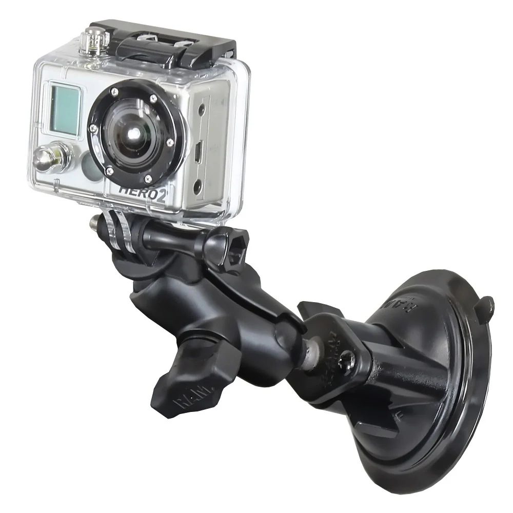 RAM Mount GoPro Hero Short Arm Suction Cup Mount [RAM-B-166-A-GOP1U] - Fashionser