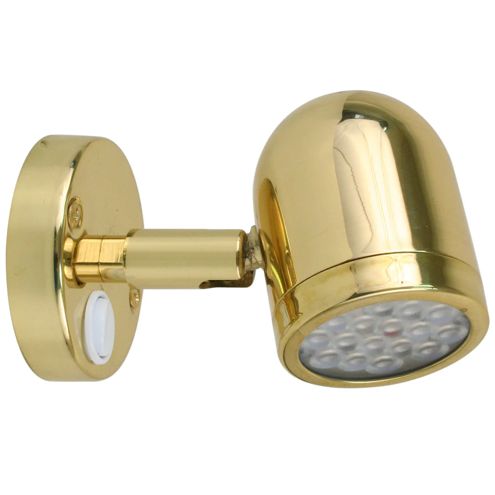Scandvik LED Brass Reading Light - 10-30V [19052P] - Fashionser