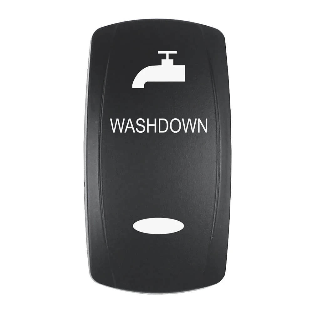 Pacer Actuator - 'WASHDOWN' f/V Series Contura Switches - Black - Laser Etched (Top/Bottom Light) [EV2LE-WSHDWN] - Fashionser