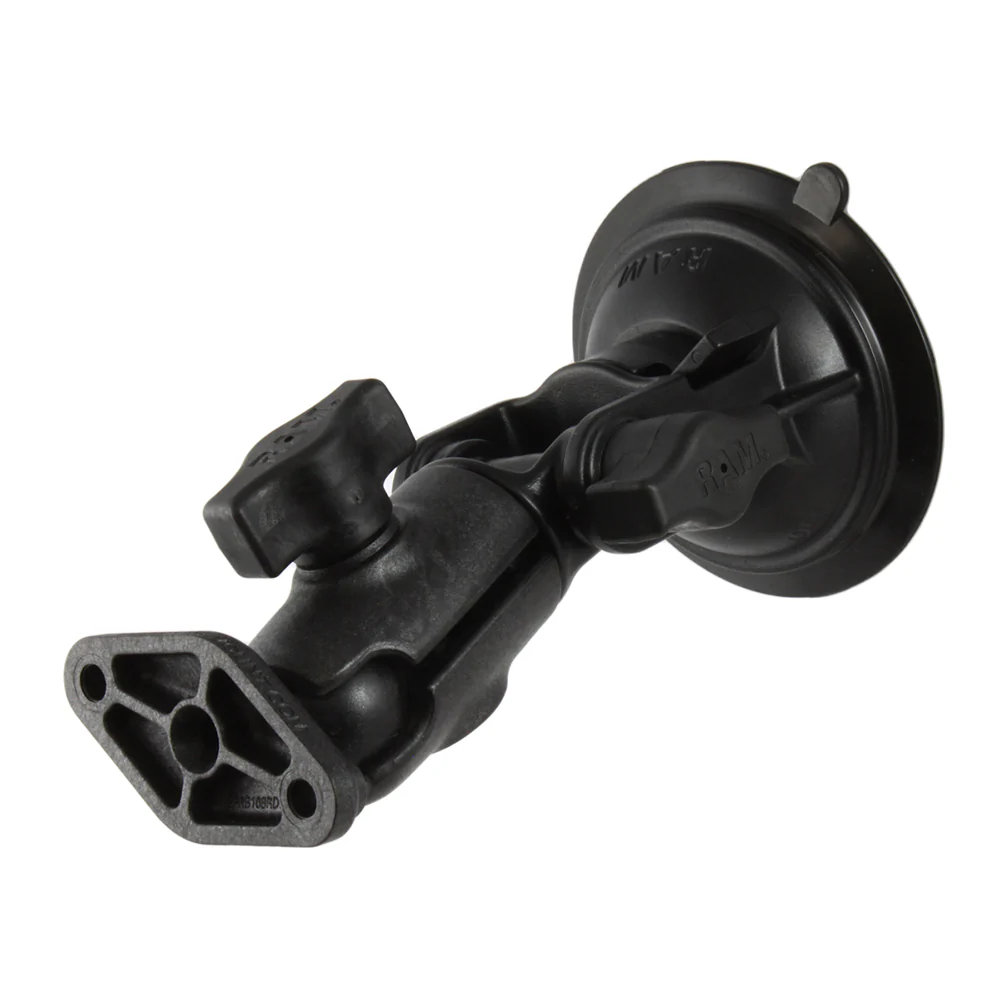 RAM Mount RAM Twist-Lock Composite Suction Cup Ratchet Mount w/Diamond Plate [RAP-B-104-224U] - Fashionser
