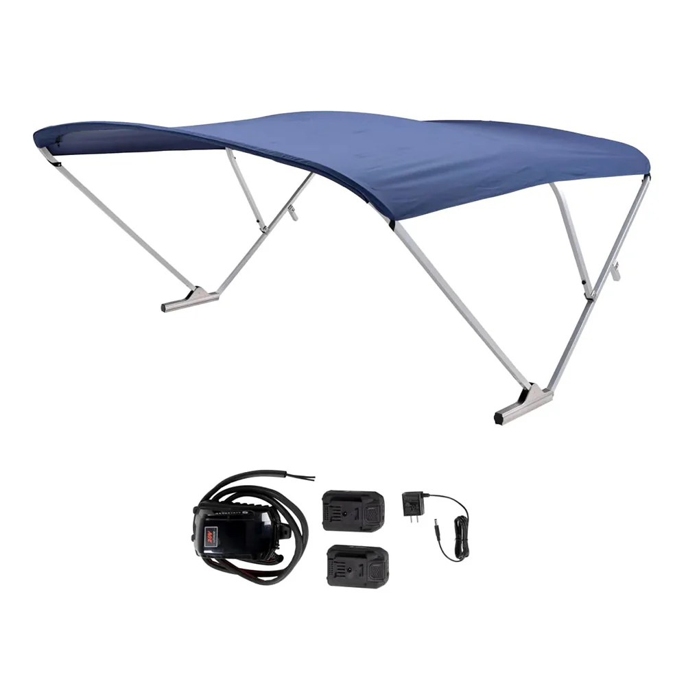 SureShade Battery Powered Bimini - Clear Anodized Frame  Navy Fabric [2021133094] - Fashionser