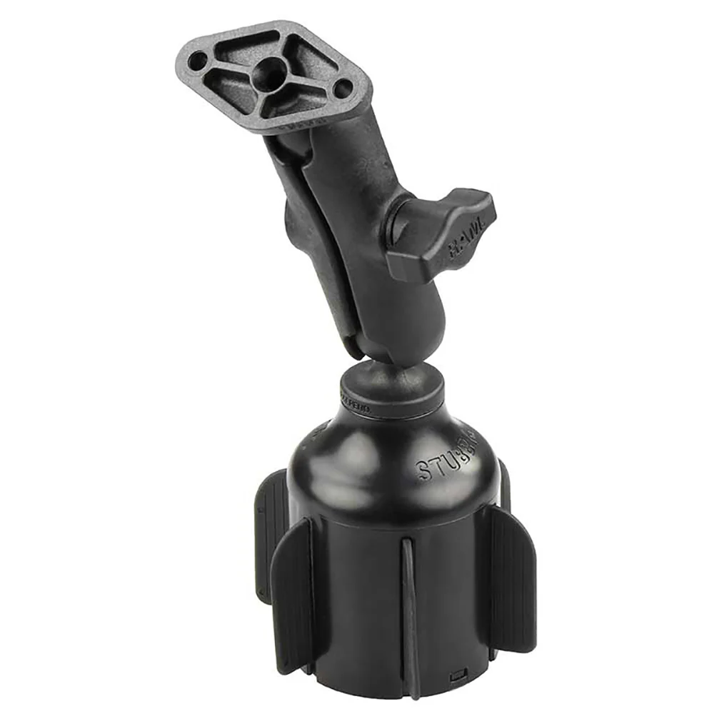 RAM Mount RAM Stubby Cup Holder Mount w/Diamond Plate [RAP-B-299-4-238U] - Fashionser