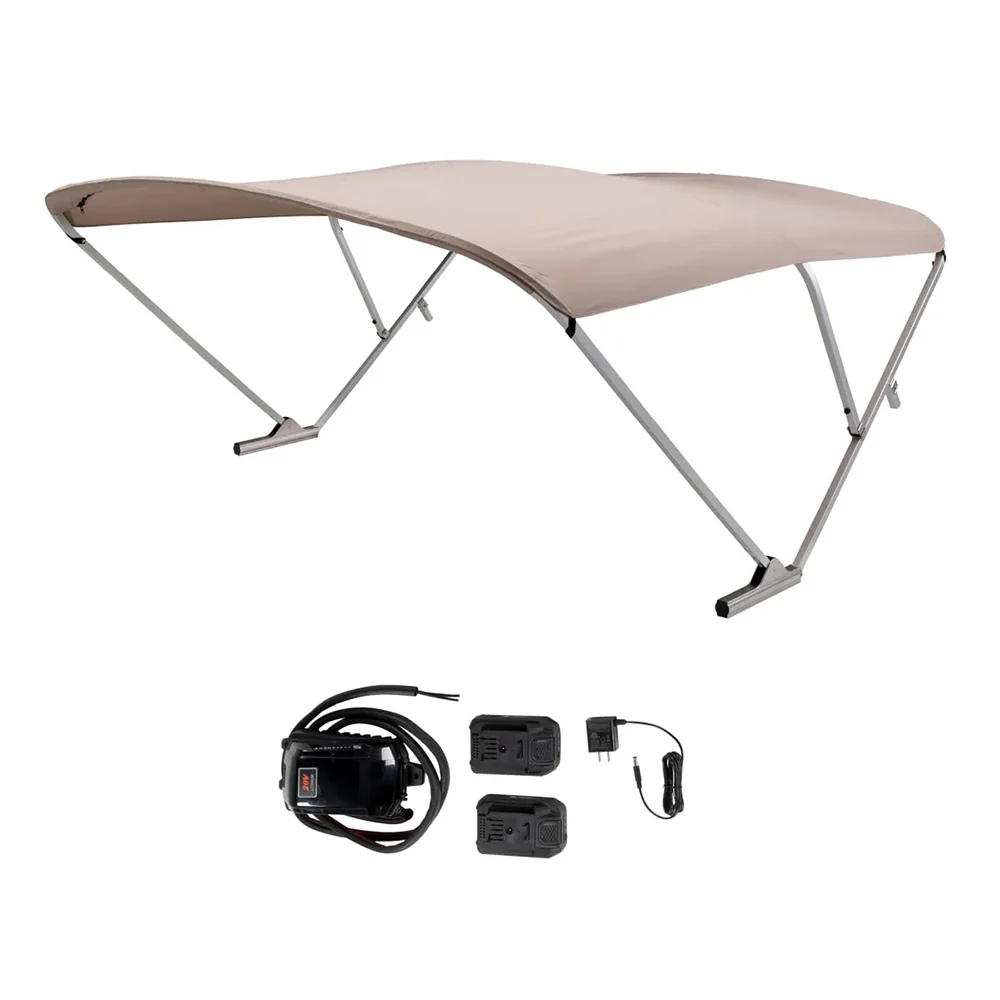 SureShade Battery Powered Bimini - Clear Anodized Frame  Beige Fabric [2021133088] - Fashionser