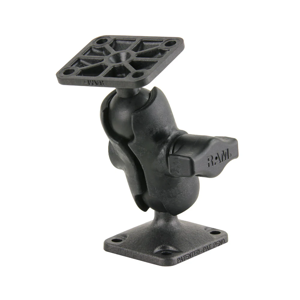 RAM Mount Composite Drill-Down Double Ball Mount w/Rectangle AMPS Plates [RAP-B-141U-A] - Fashionser