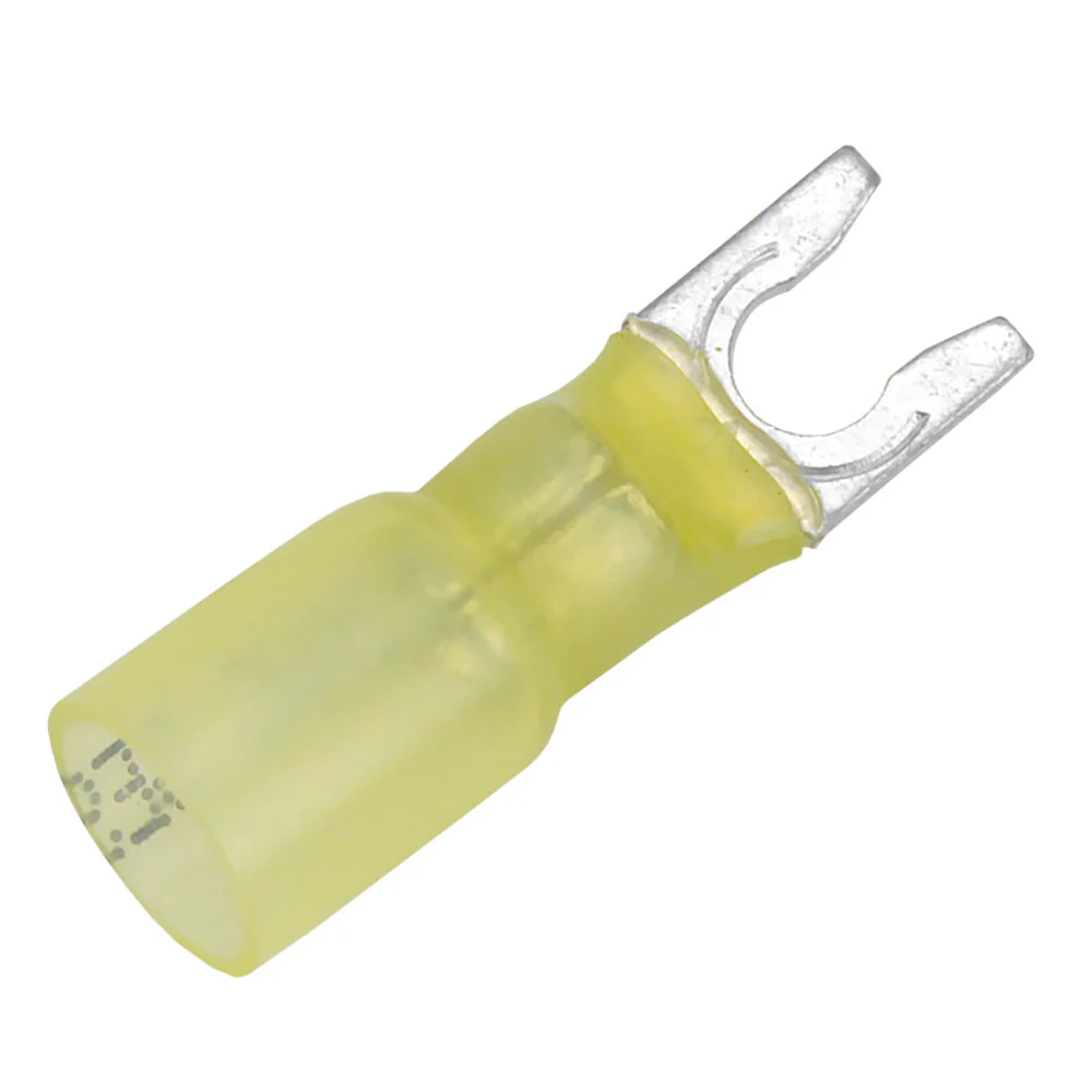 Pacer 12-10 AWG Heat Shrink Spade Terminal - #10 Stud Size - 25 Pack [TE10-10SLF-25] - Fashionser