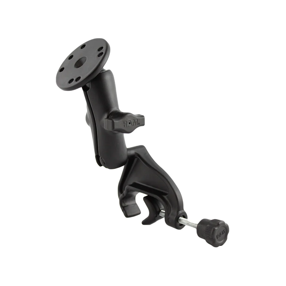 RAM Mount Yoke Clamp Mount w/Double Socket Arm & Round Base [RAM-B-121-202U] - Fashionser