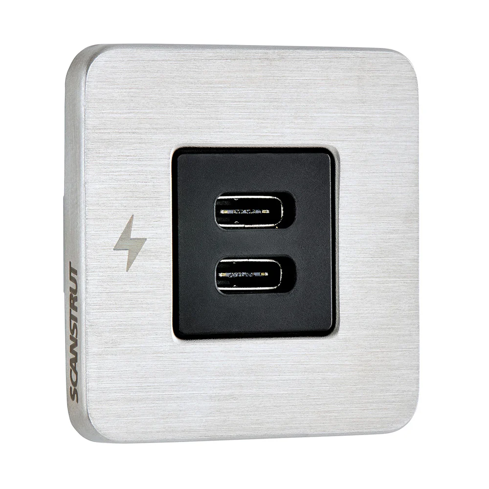 Scanstrut TILE USB-C Interior Charging Socket - 12/24V - Stainless Steel Bezel [SC-TILE-21] - Fashionser