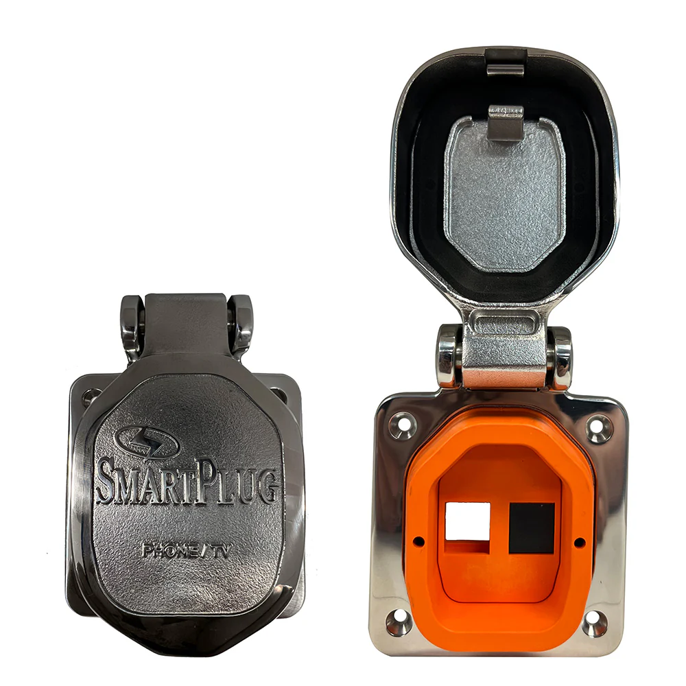 SmartPlug Data Port Case/Inlet Only - 316 SS Cover w/One Blank Plug  One Open Port [BDBSS] - Fashionser