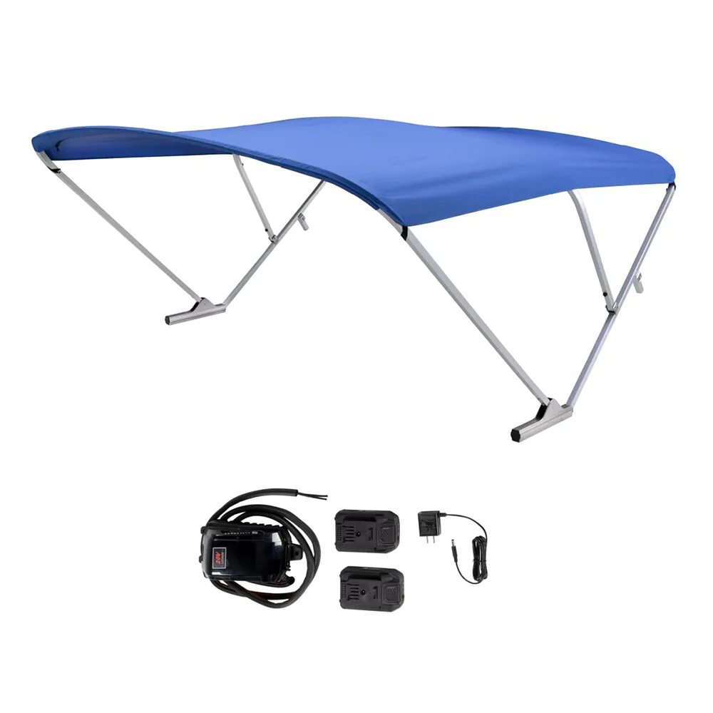 SureShade Battery Powered Bimini - Clear Anodized Frame  Pacific Blue Fabric [2021133096] - Fashionser