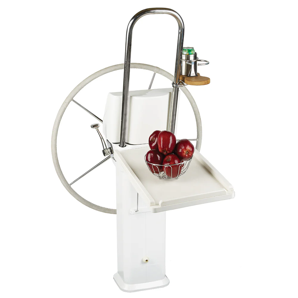 Edson White Poly Fold Down Luncheon Table - Edson Vision Series/Console Pedestal [761WH-C-28] - Fashionser