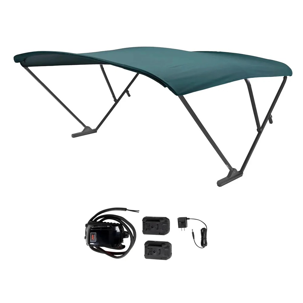 SureShade Battery Powered Bimini - Black Anodized Frame  Green Fabric [2021133099] - Fashionser