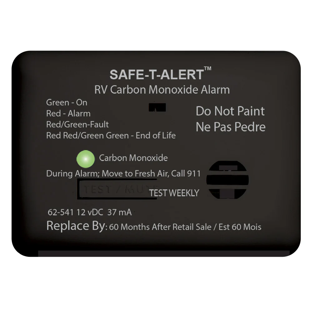 Safe-T-Alert 62 Series Carbon Monoxide Alarm - 12V - RV Surface Mount - Black [62-541-BL] - Fashionser