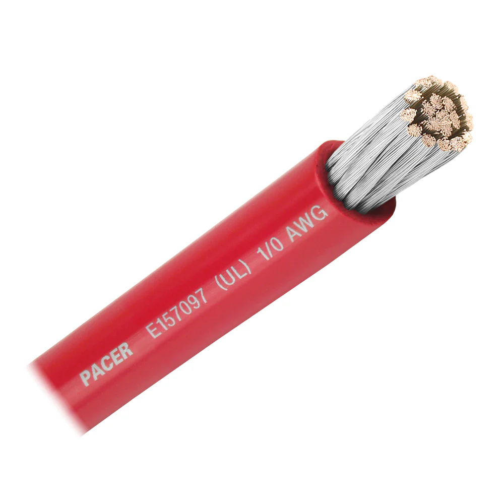 Pacer Red 1/0 AWG Battery Cable - 50' [WUL1/0RD-50] - Fashionser