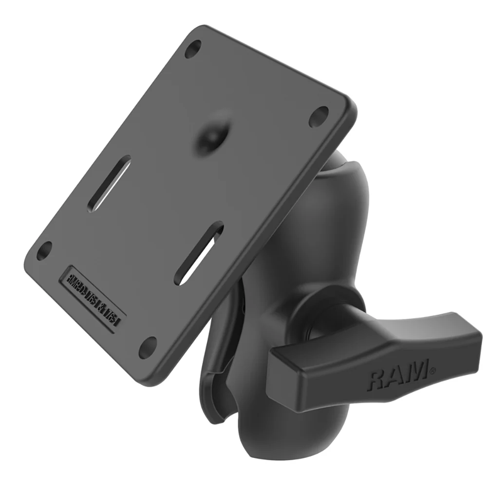 RAM Mount RAM Double Socket Arm w/75x75mm VESA Plate [RAM-103U-B-2461] - Fashionser