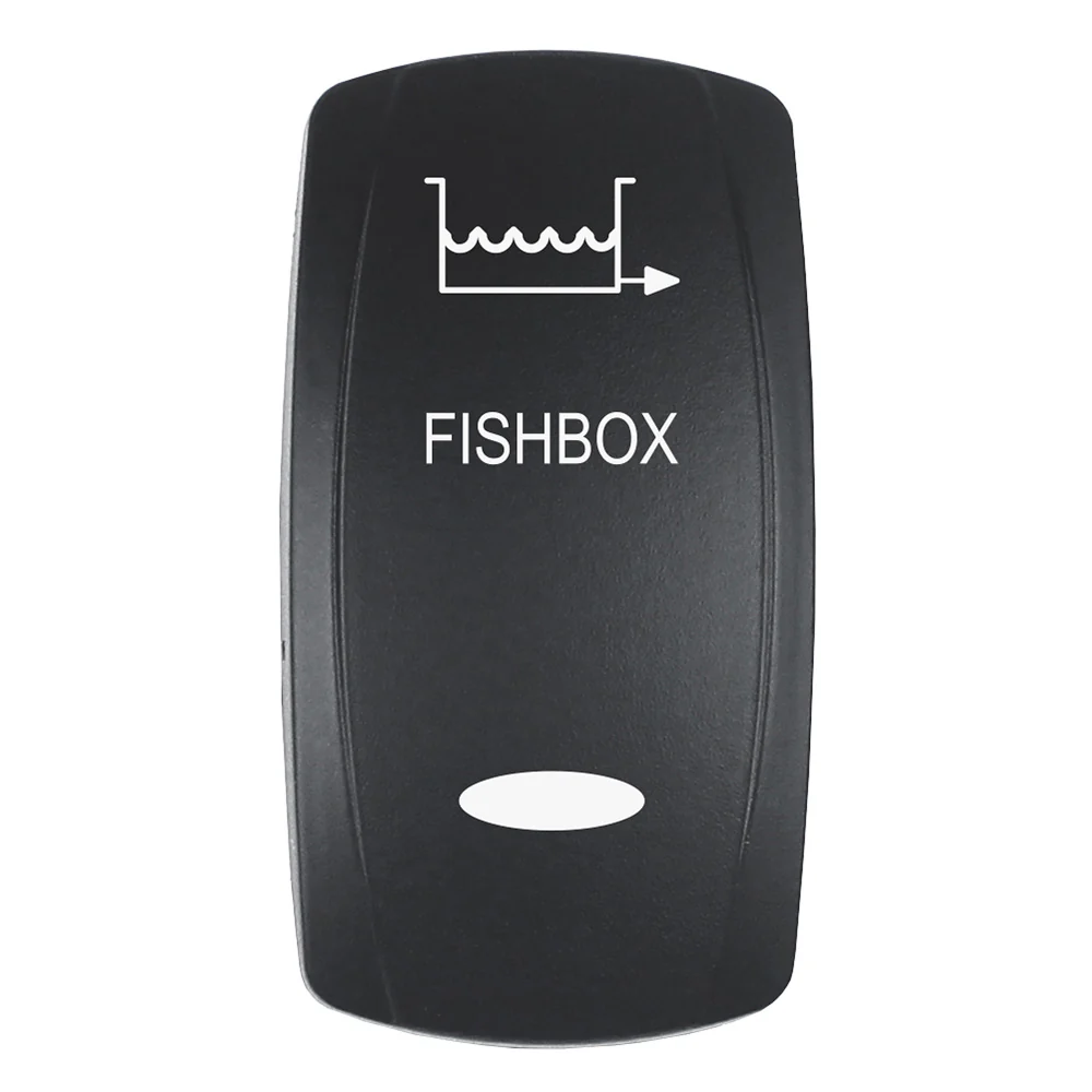 Pacer Actuator - 'FISHBOX' f/V Series Contura Switches - Black - Laser Etched (Top/Bottom Light) [EV2LE-FBX] - Fashionser