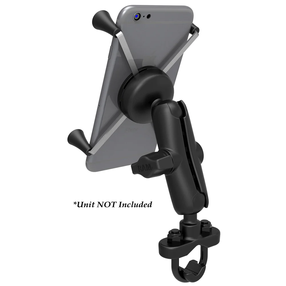 RAM Mount Handlebar Rail Mount w/Zinc Coated U-Bolt Base  Universal X-Grip Large Phone/Phablet Cradle [RAM-B-149Z-UN10U] - Fashionser
