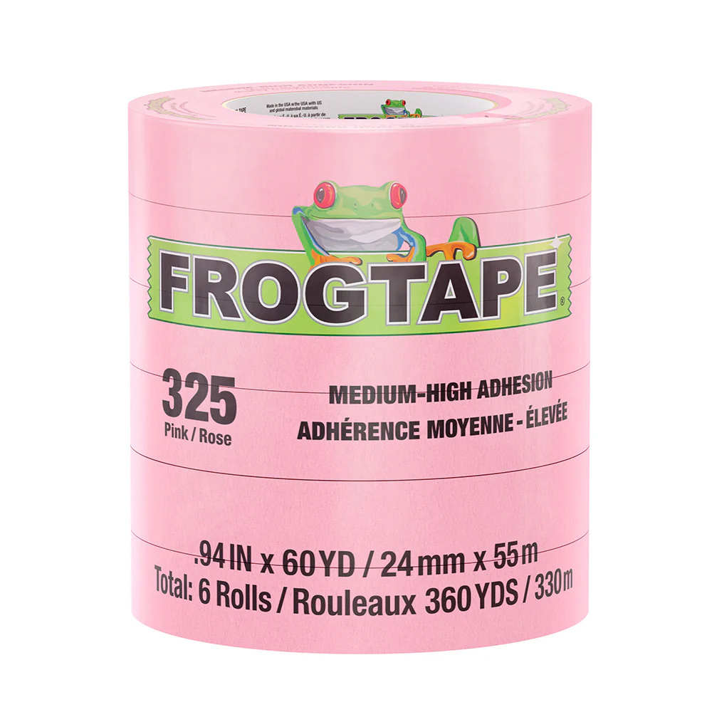 FrogTape CP 325 Medium-High Adhesion Masking Tape - 24MM x 55M x 12-Pack - Pink - Rated f/325F [105333] - Fashionser