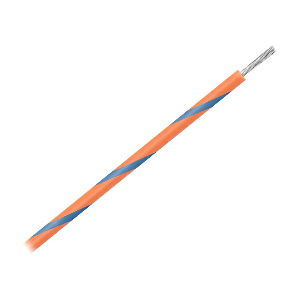 Pacer 16 AWG Gauge Striped Marine Wire 500' Spool - Orange w/Blue Stripe [WUL16OR-6-500] - Fashionser