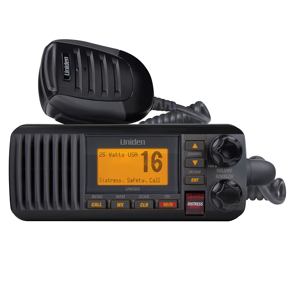 Uniden UM385 Fixed Mount VHF Radio - Black [UM385BK] - Fashionser