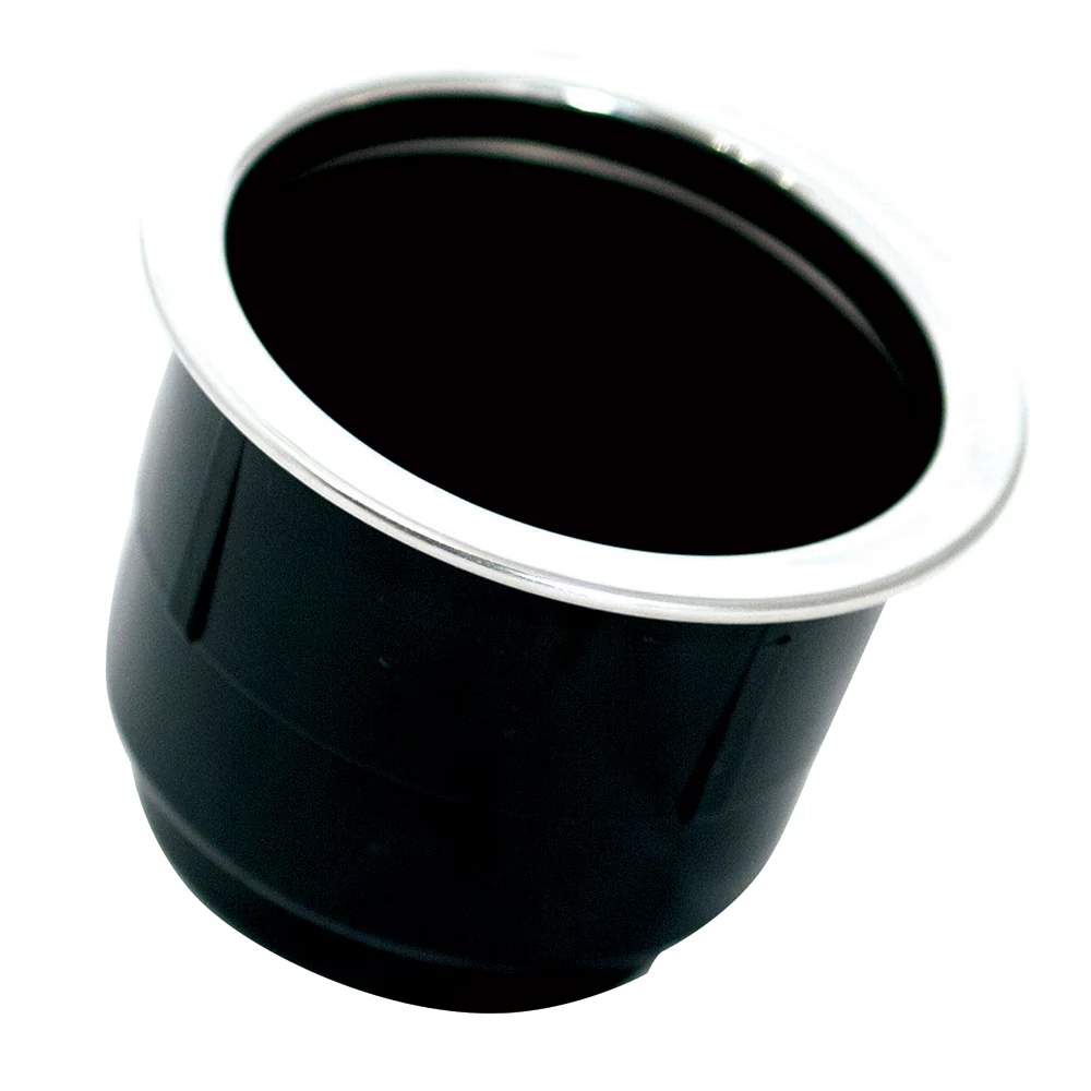Tigress Black Plastic Cup Holder Insert w/SS Ring On Top [PCHE-BP] - Fashionser