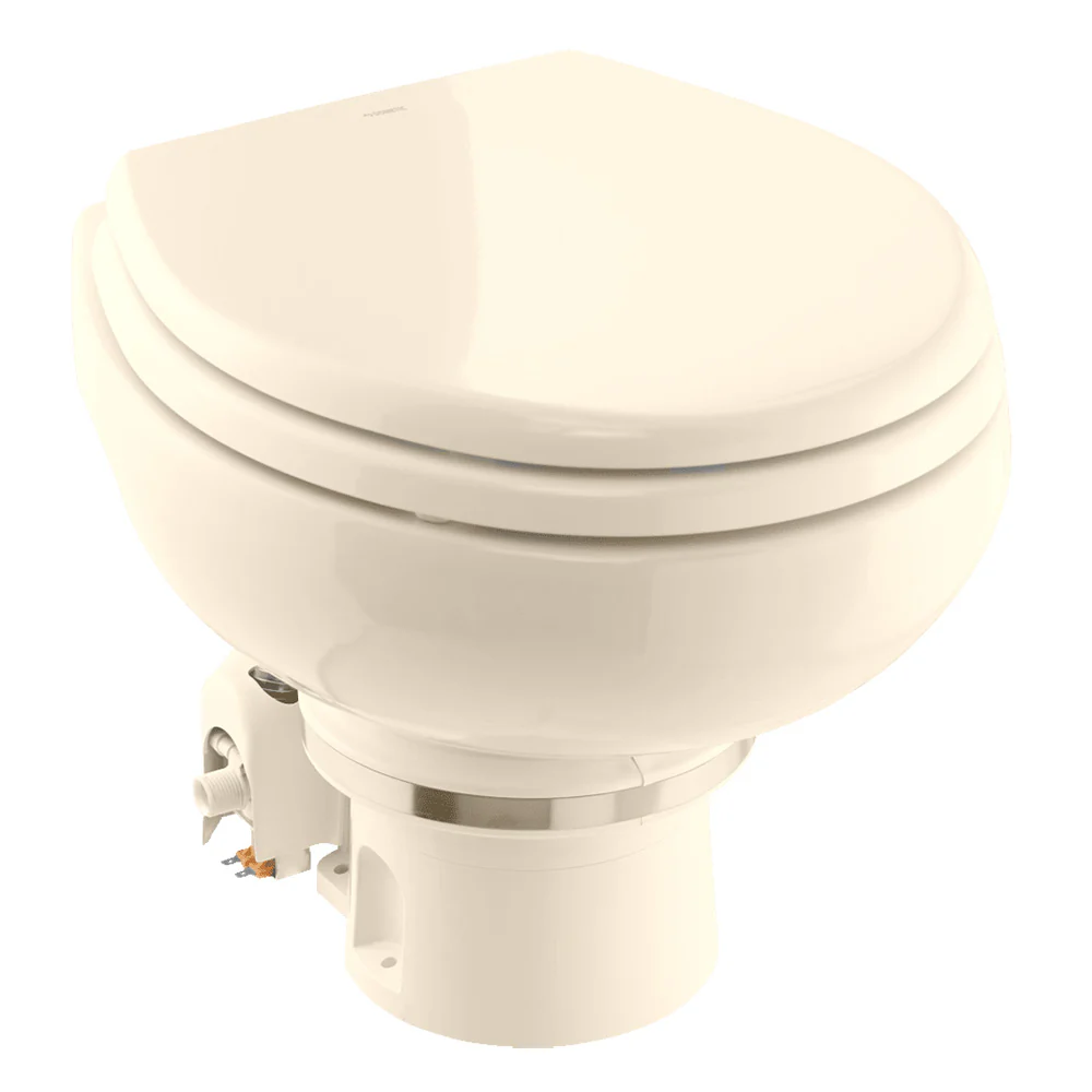 Dometic MasterFlush 7160 Bone Electric Macerating Toilet w/Orbit Base - Raw Water - 12V [9610007276] - Fashionser