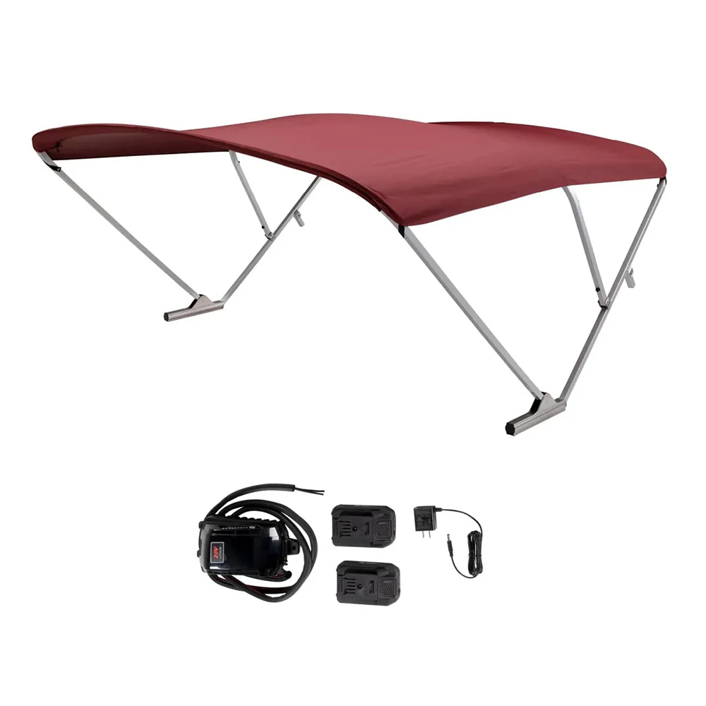 SureShade Battery Powered Bimini - Clear Anodized Frame  Burgundy Fabric [2021133090] - Fashionser