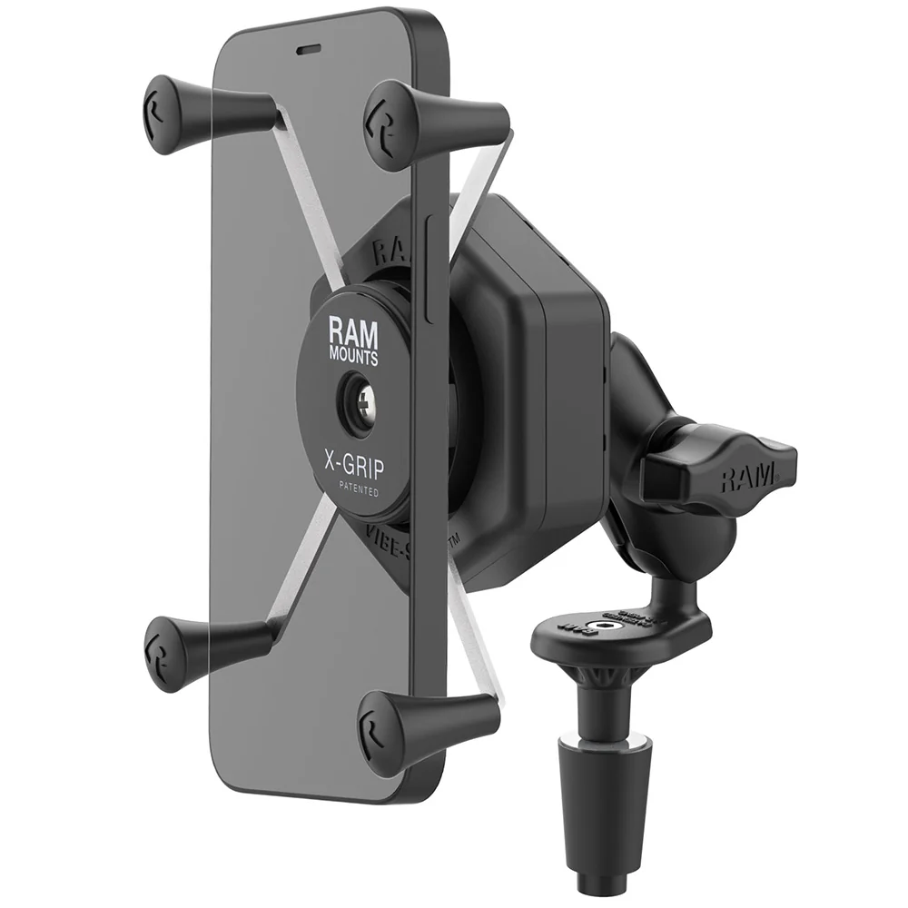 RAM Mount RAM X-Grip Large Phone Mount w/Vibe-Safe  Fork Stem Base - Short [RAM-B-176-A-UN10-462] - Fashionser