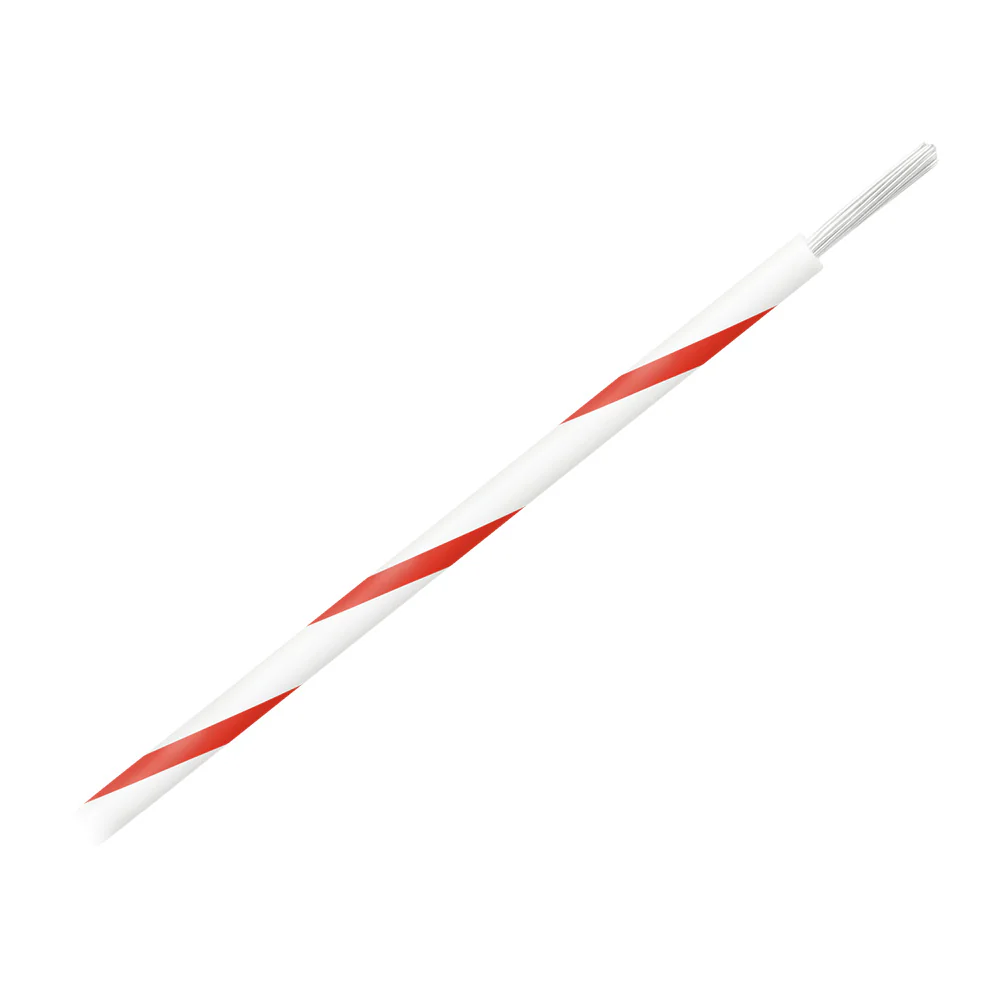 Pacer 16 AWG Gauge Striped Marine Wire 500' Spool - White w/Red Stripe [WUL16WH-2-500] - Fashionser
