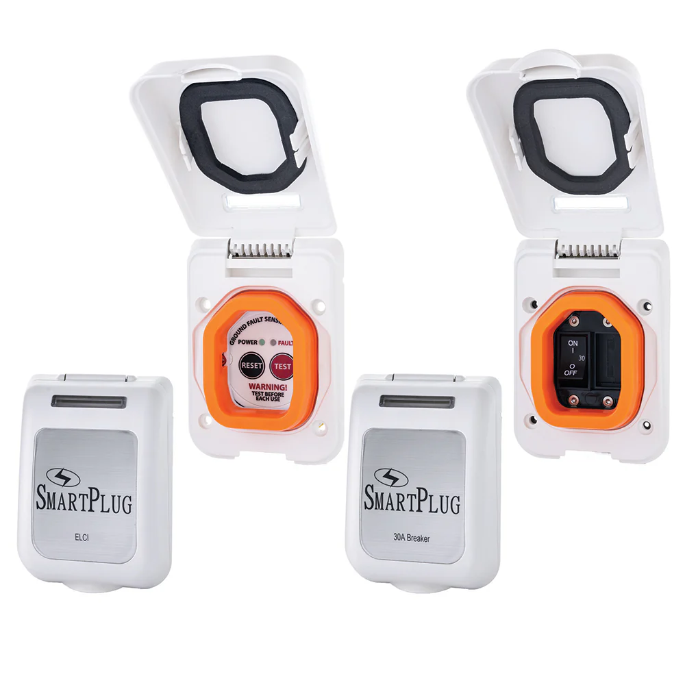 SmartPlug Combo Kit w/ELCI Sensor  30 Amp Breaker Non-Metallic Door - White [ELCIBRKR30PW] - Fashionser