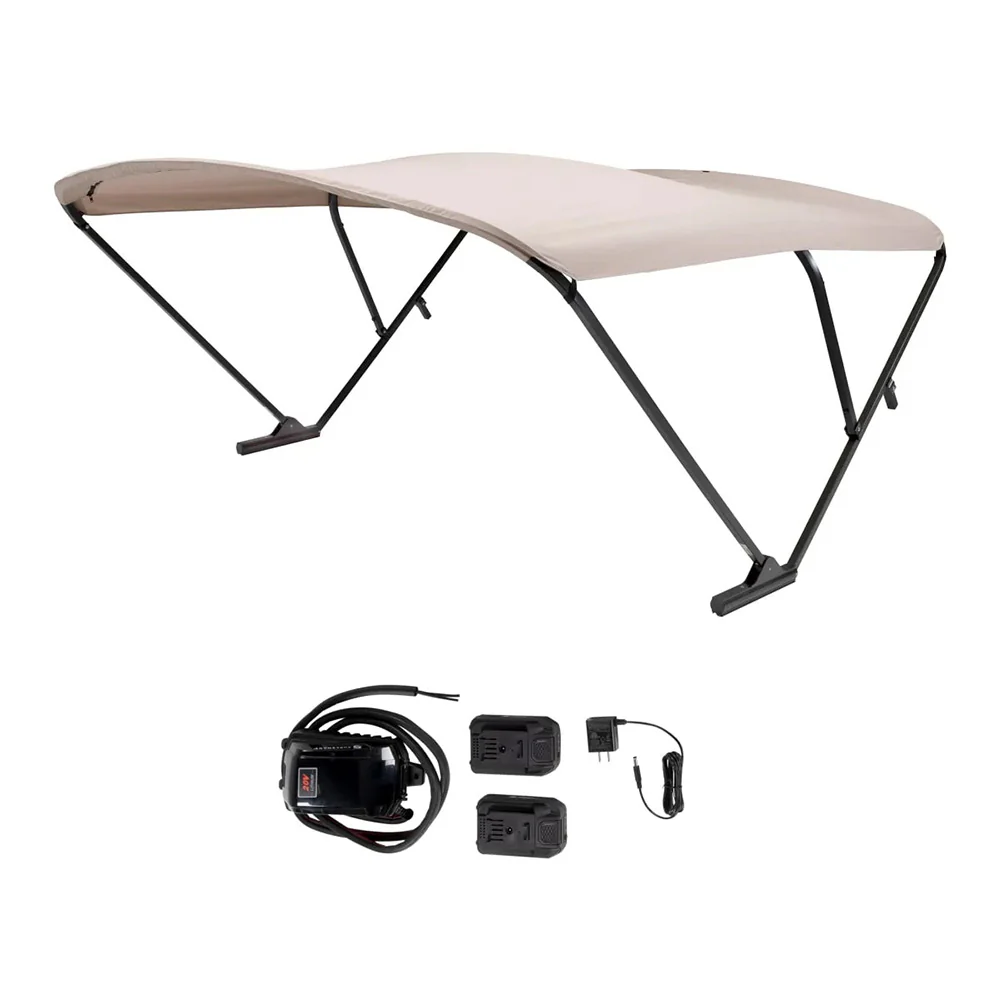 SureShade Battery Powered Bimini - Black Anodized Frame  Beige Fabric [2021133089] - Fashionser